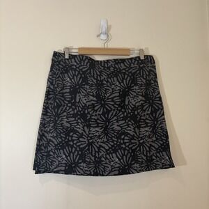 Ripskirt Womens‎ Shibori Butterfly Mini Skirt XL Charcoal Gray Stretch Floral